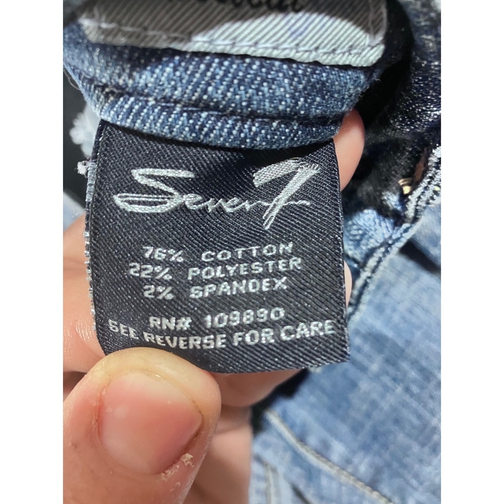 Seven 7 Studio Women's Blue Denim Jeans Size 10 Straight Stretch Comfort Casual - Picture 4 of 5